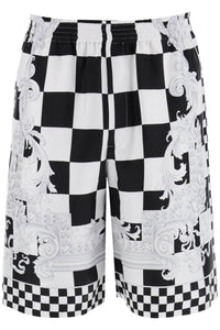 Versace printed silk bermuda shorts set