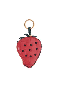 Versace strawberry charm in coconut print leather