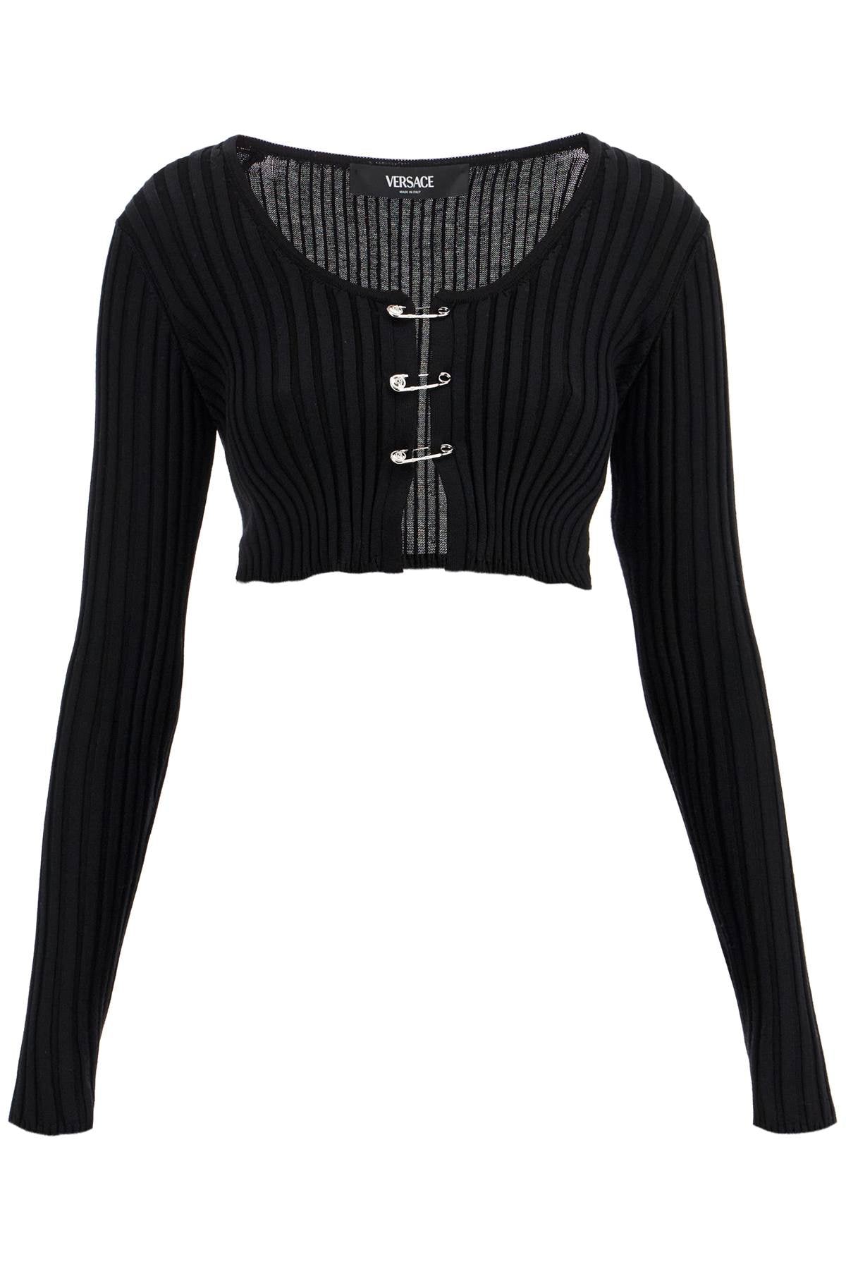 Versace "cropped safety pin cardigan