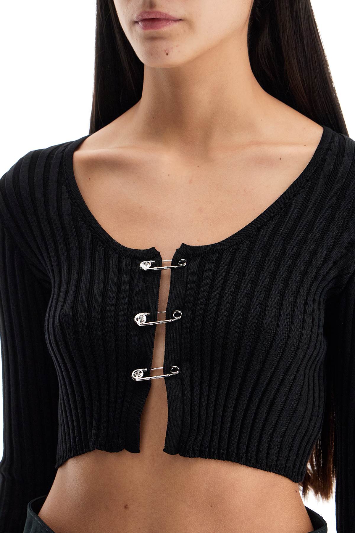 Versace "cropped safety pin cardigan