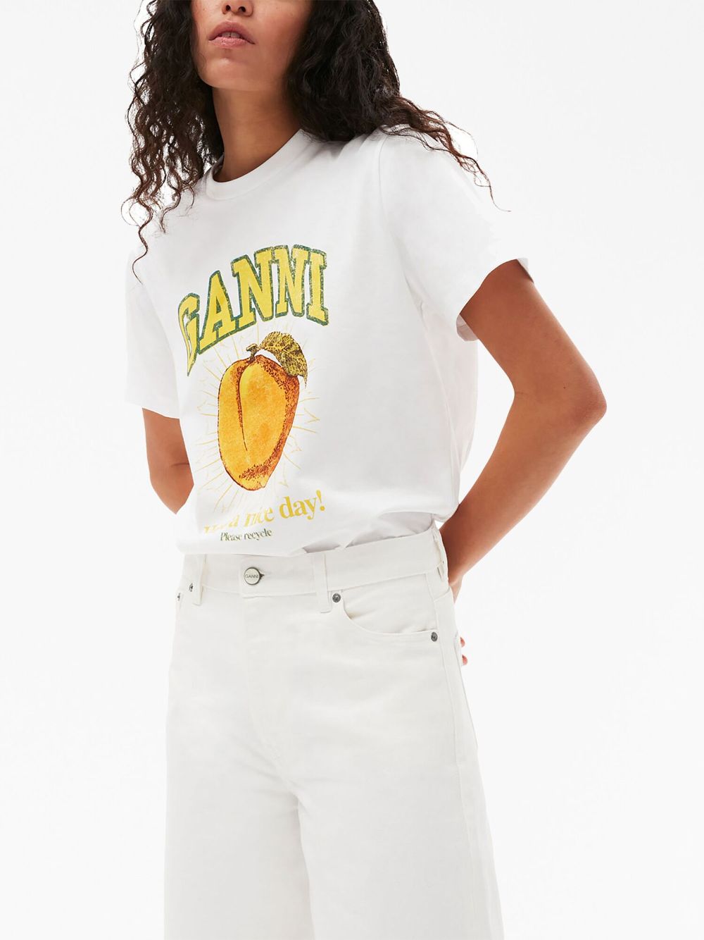 GANNI T-shirts and Polos White