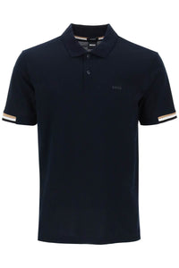 Boss parlay polo shirt with stripe detail