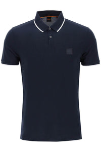 Boss slim fit piqué polo shirt with tipped