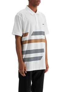 Boss printed stretch jersey polo shirt