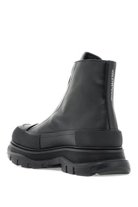 Alexander McQueen Black Zip Tread Slick boot