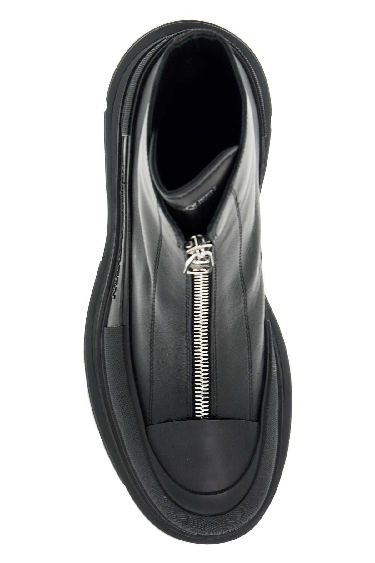 Alexander McQueen Black Zip Tread Slick boot