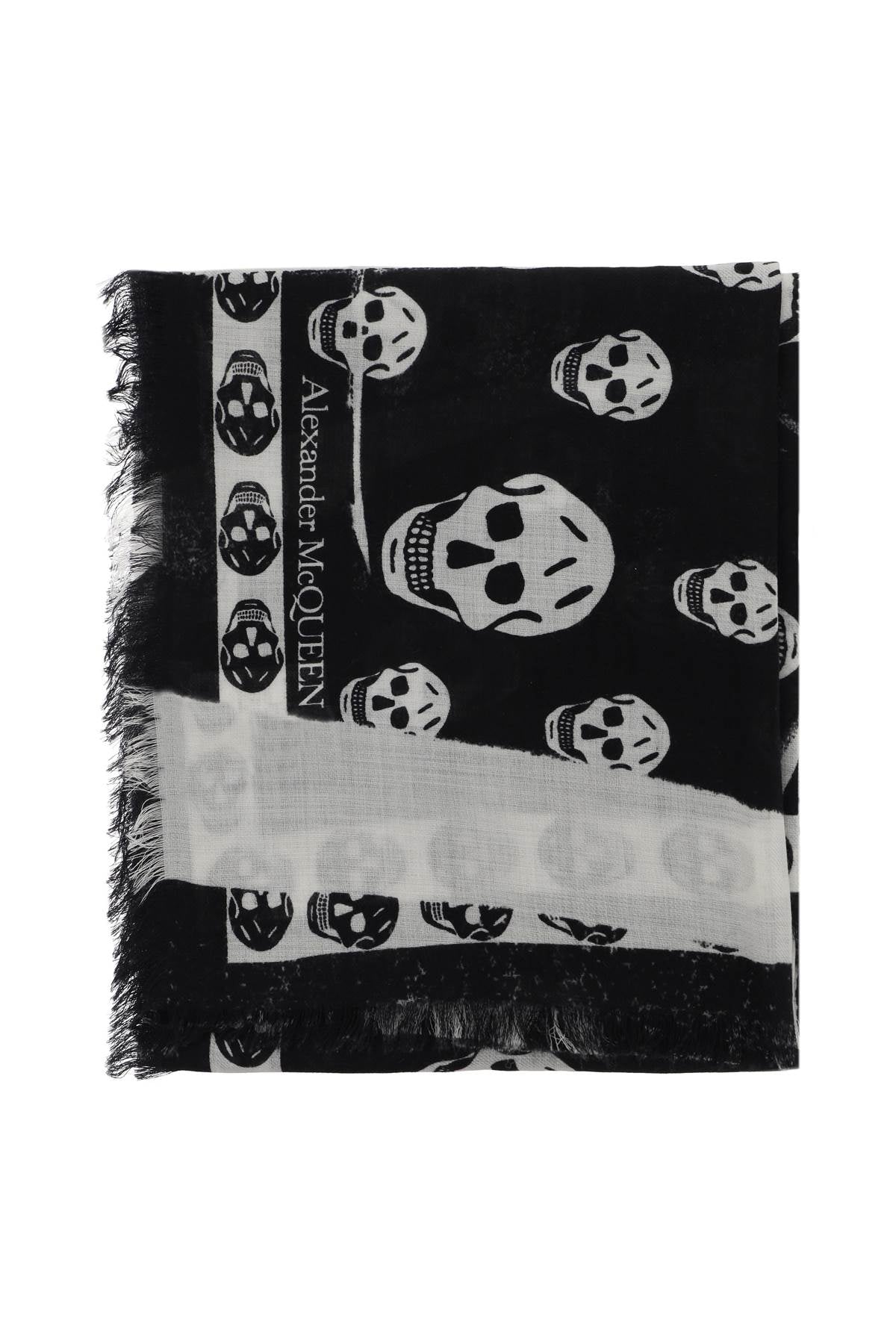 Alexander Mcqueen slashed skull scarf