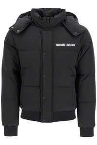 Moschino high-neck down jacket with hood