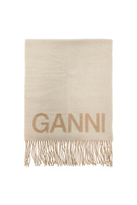 Ganni logo lettering scarf