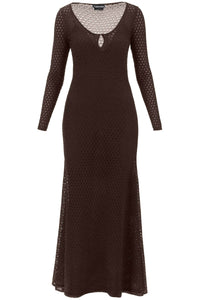 Tom Ford long knitted lurex perforated dress