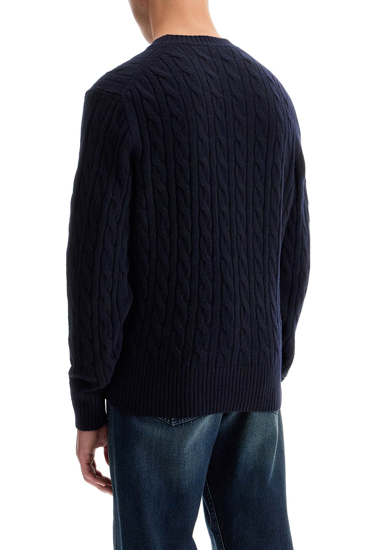 Lacoste classic fit cable knit wool pullover