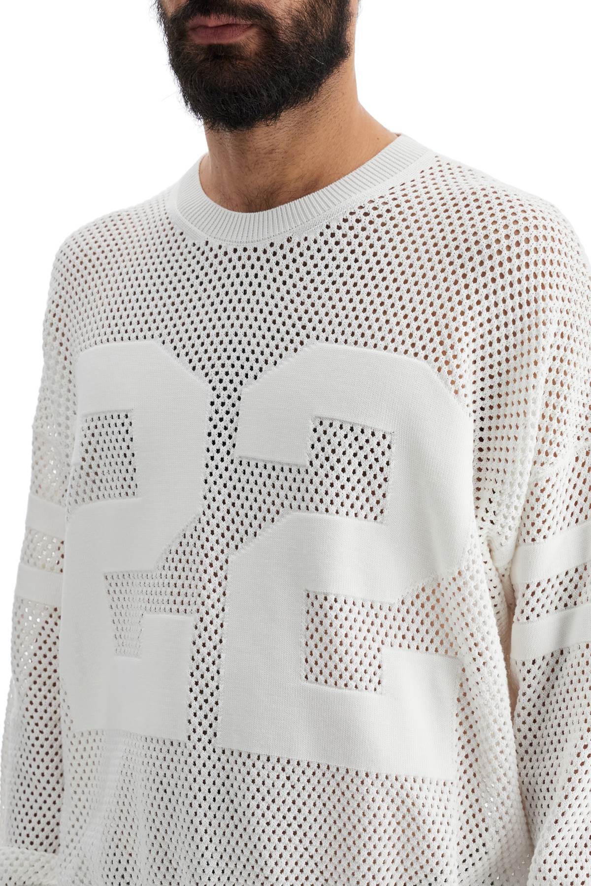 Amiri neck perforated knit sweater