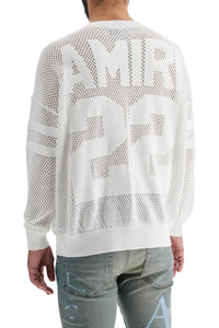 Amiri neck perforated knit sweater