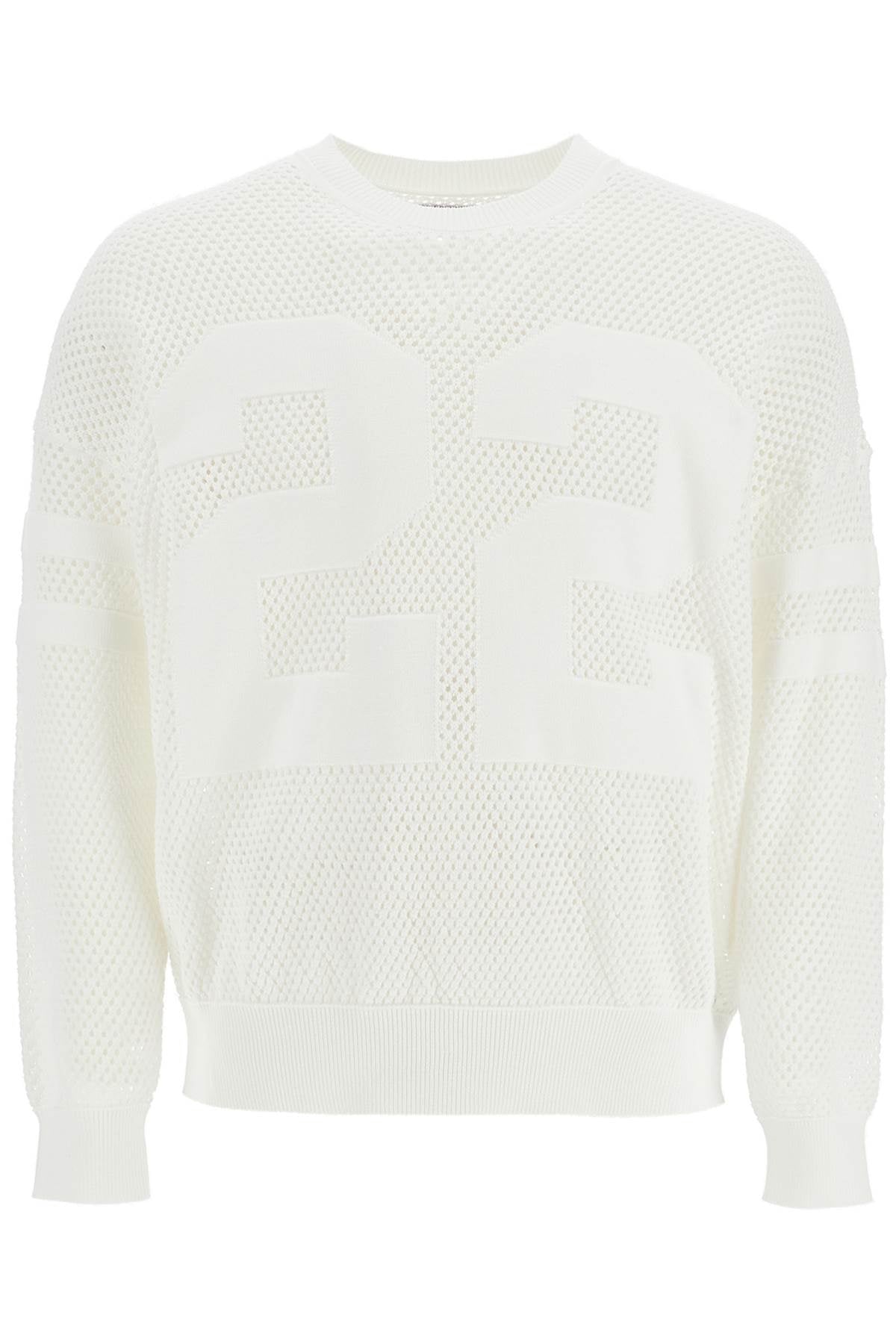 Amiri neck perforated knit sweater