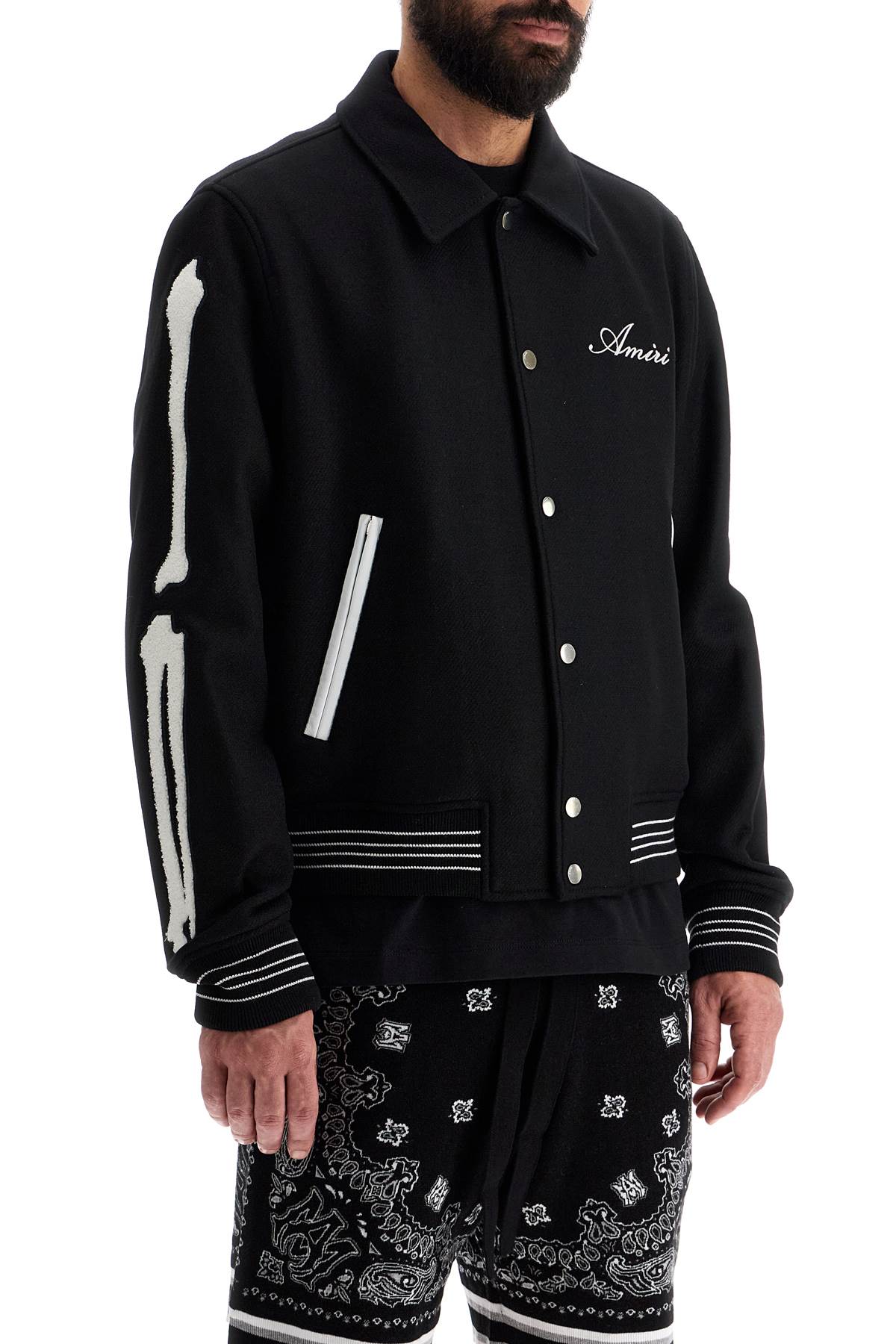 Amiri bones varsity jacket