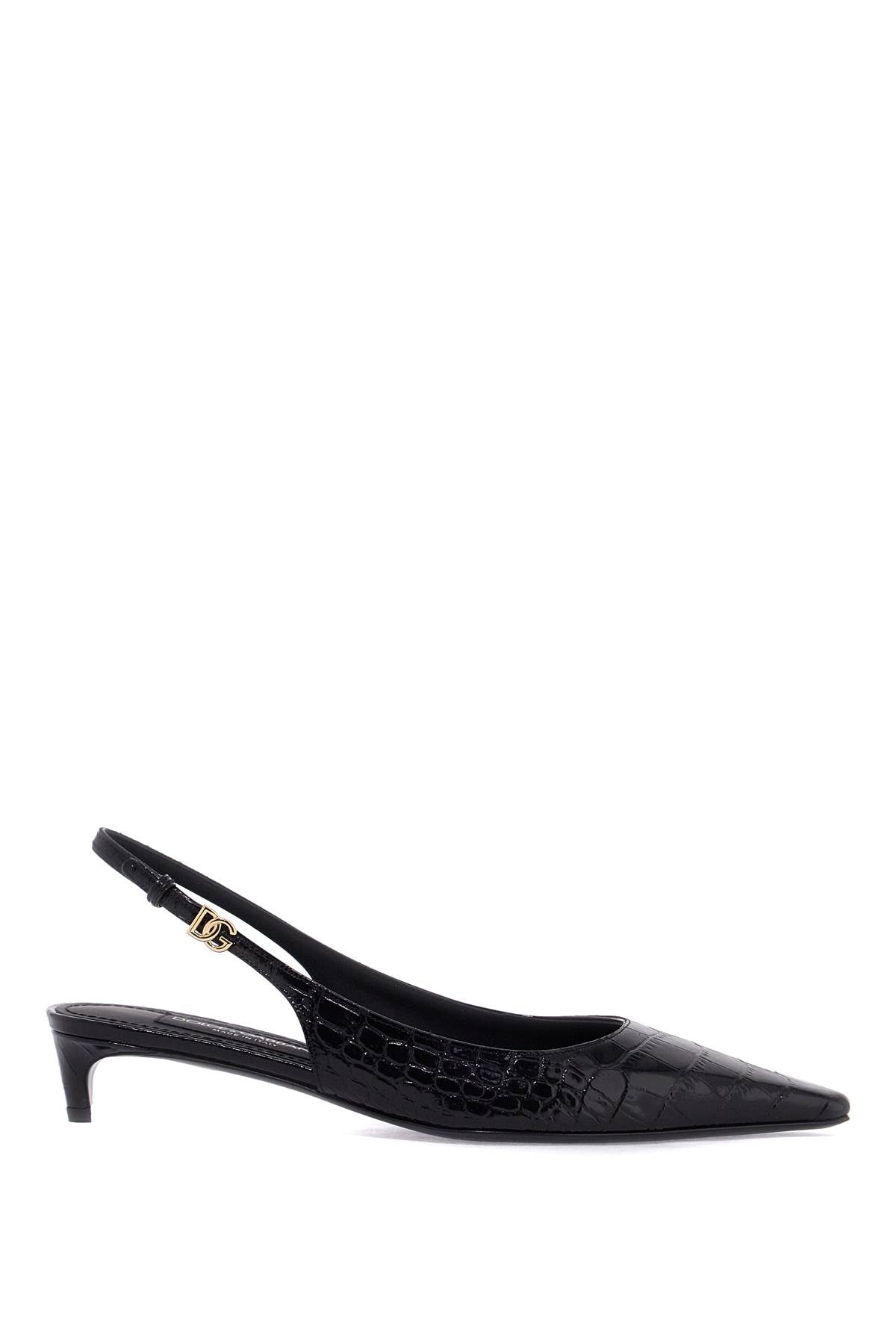 Dolce & Gabbana cocco print leather slingback décol