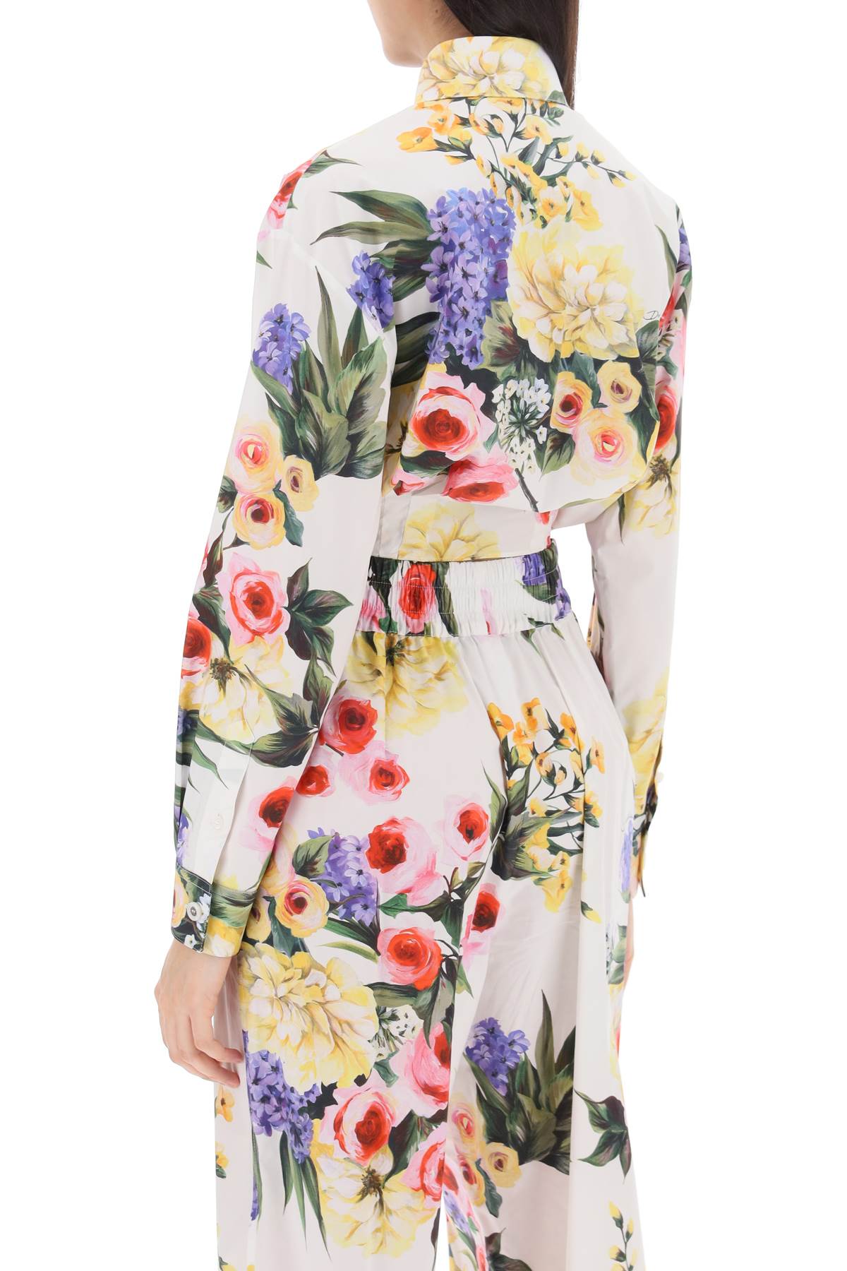 Dolce & Gabbana rose garden cropped shirt