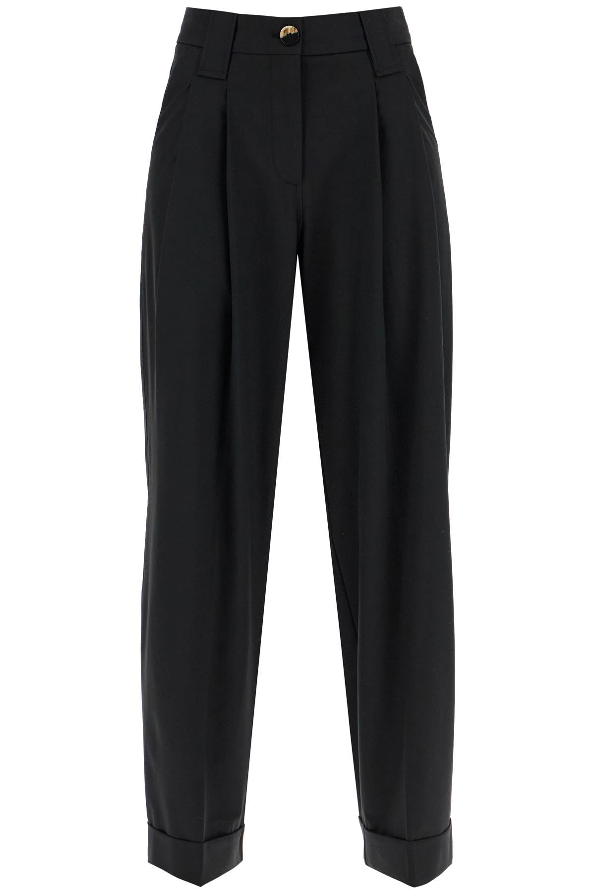 Ganni double pleat fluid trousers