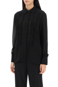 Ganni ruffled chiffon shirt