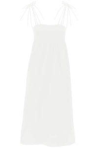 Ganni cotton poplin midi dress in