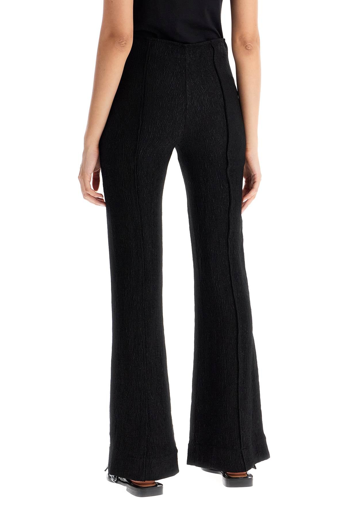 Ganni flared viscose trousers for