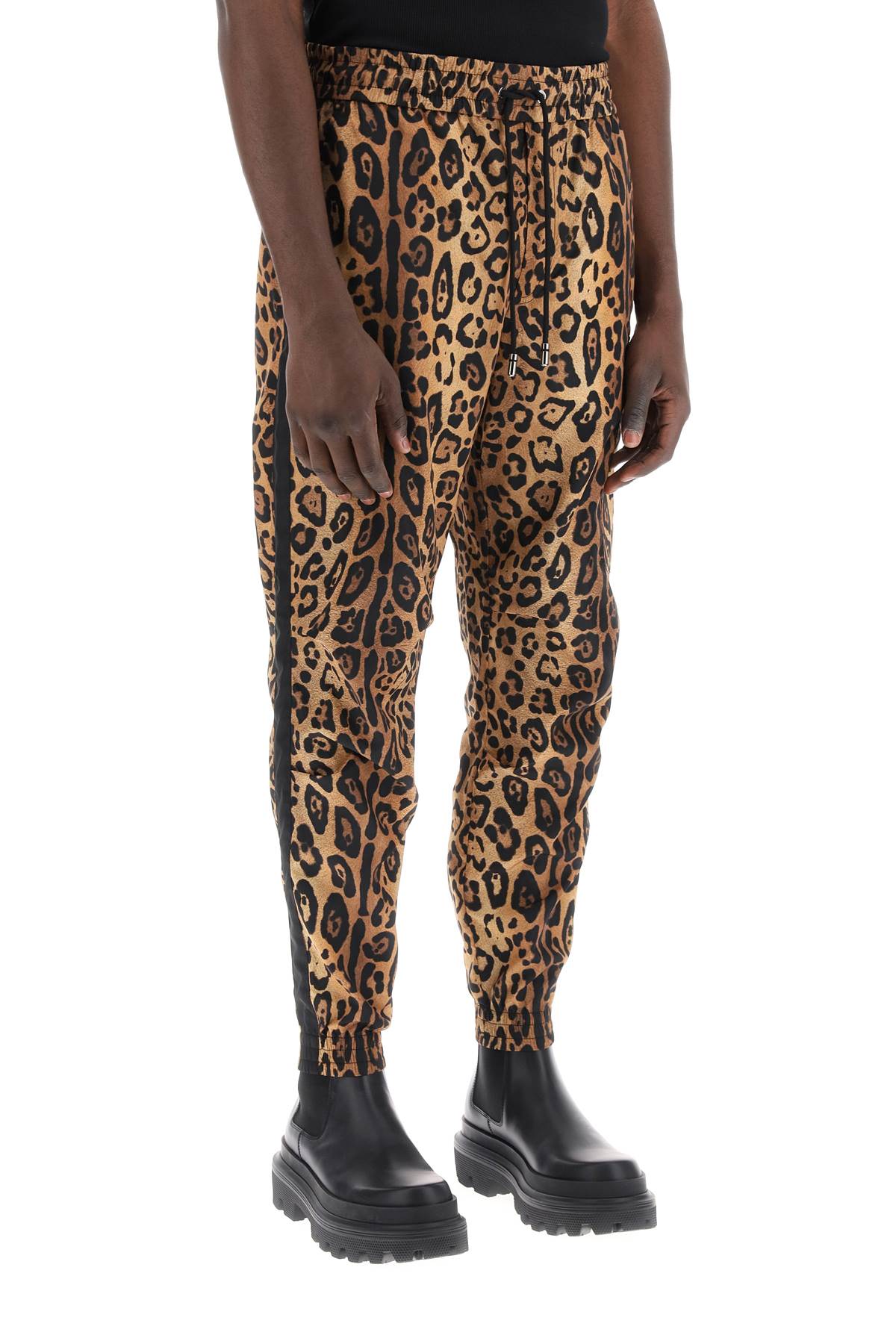 Dolce & Gabbana leopard print nylon jogger pants for