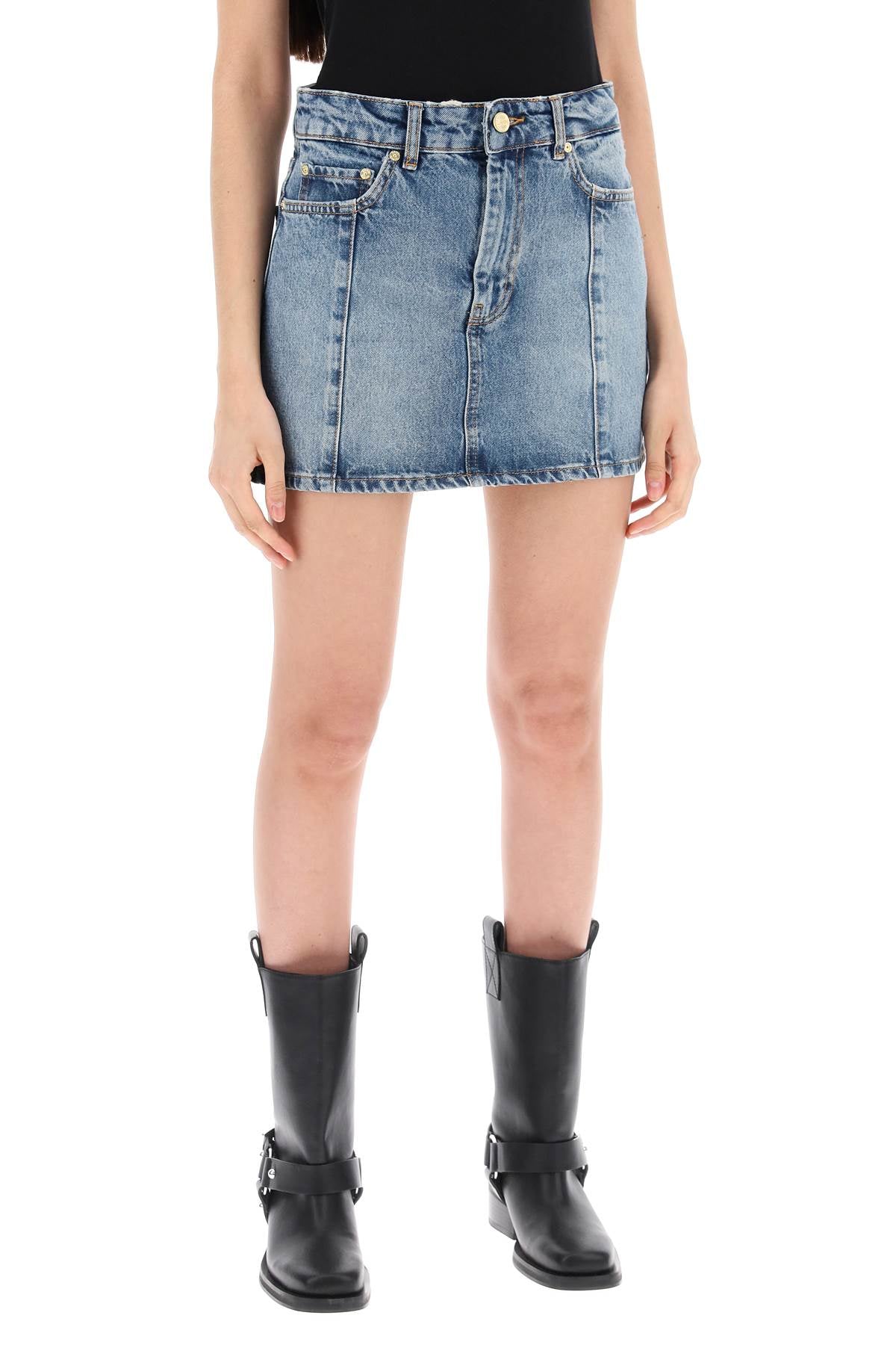 Ganni denim mini skirt