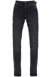 JEAN PAUL GAULTIER jeans with padded inlays and lace-up