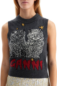 Ganni 'graphic cats knit vest for