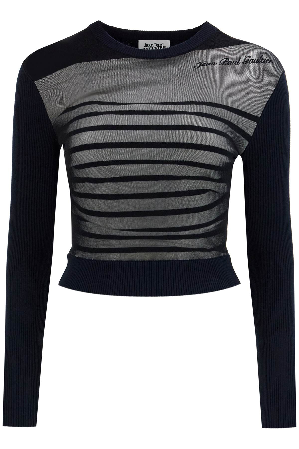 JEAN PAUL GAULTIER "striped mesh sailor shirt