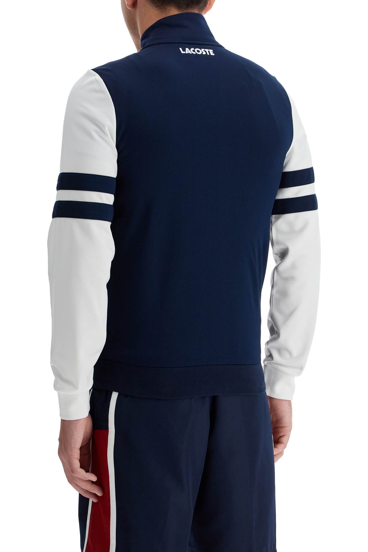 Lacoste full zip sweatshirt with contrasting sleeves