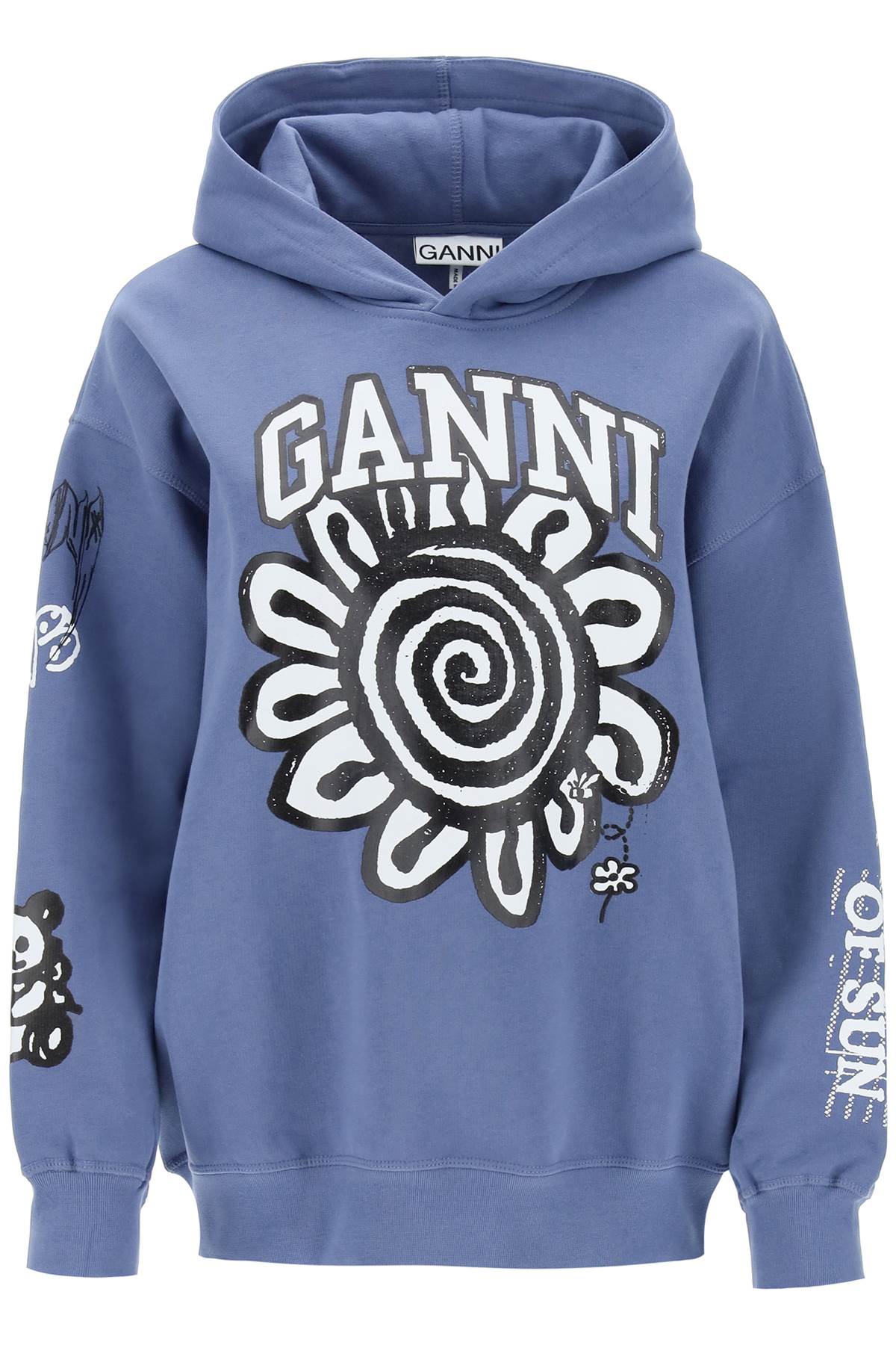 Ganni hoodie with graphic prints