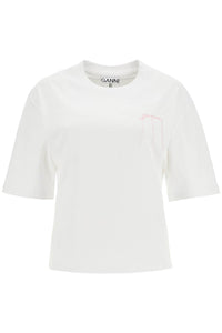 Ganni t-shirt with frayed embroidery