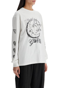 Ganni long-sleeved t-shirt with graphic print