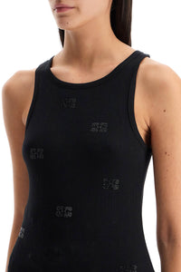 Ganni "tank top with rhinestone logo