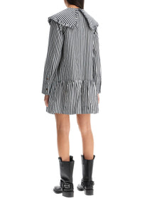 Ganni big collar mini shirt dress