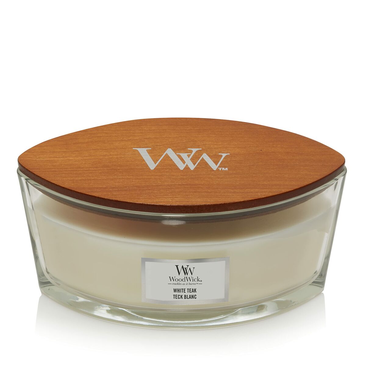 Scented Candle Woodwick Core Ellipse White Teak 453 gBeauty, Perfumes and fragrancesWoodwickSTIILI